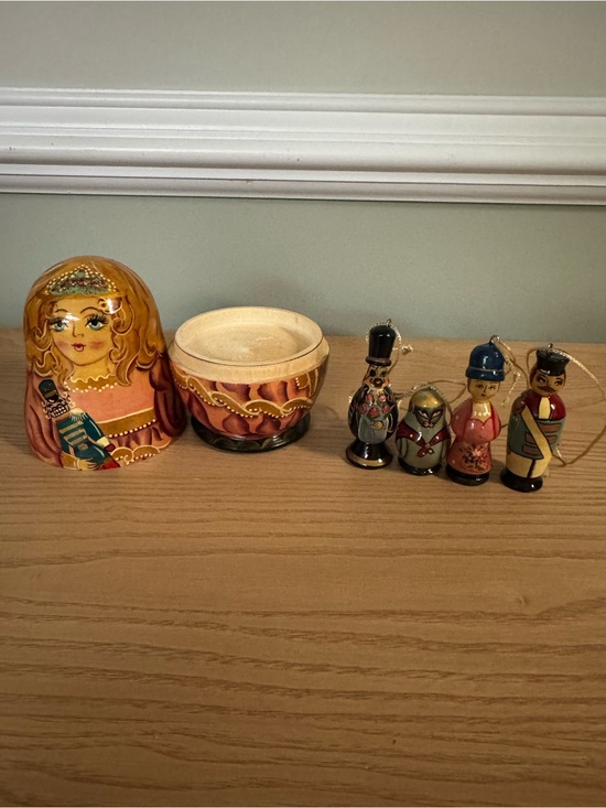 Other - Vintage Signed Russian Nesting Doll Ornaments Box Set 5pc Hand Painted S Zabotin